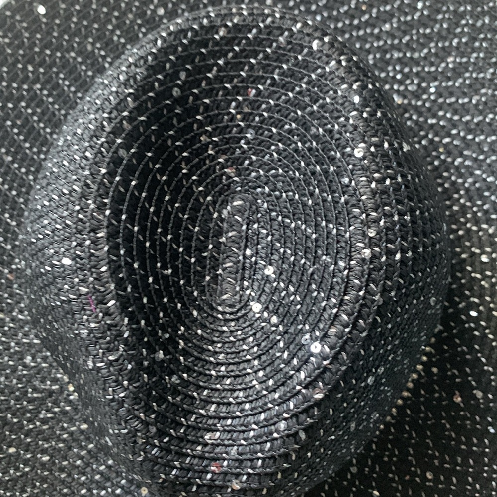 David and Young Collection sequin/stone black Cowboy strawhat - Picture 7 of 13